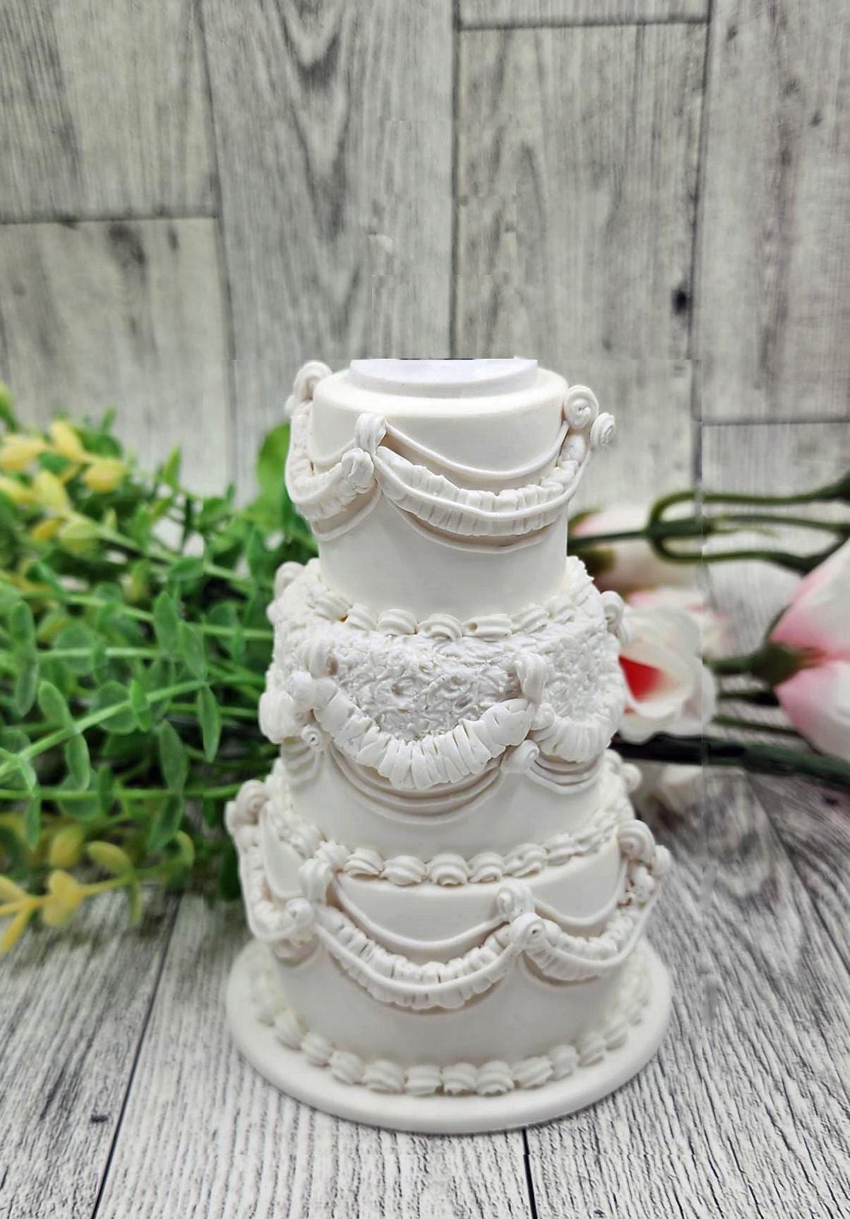 Wedding Cake Mini Replica Custom Ornament - Replica Cake - Wedding Gift - First Anniversary - Newlyweds Gift - Clay Ornament Shop - Lambeth - Thumbnail 4