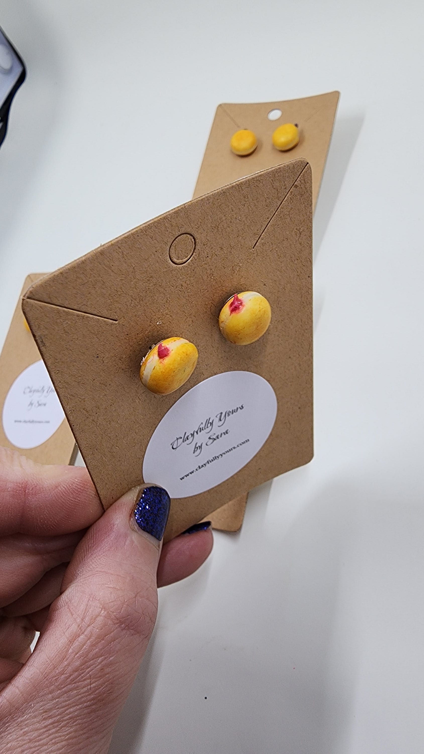 Paczki Stud Earrings | Fat Tuesday | Donuts Doughnuts | Mini Food Jewelry | Fake Food | Studs - Thumbnail 3