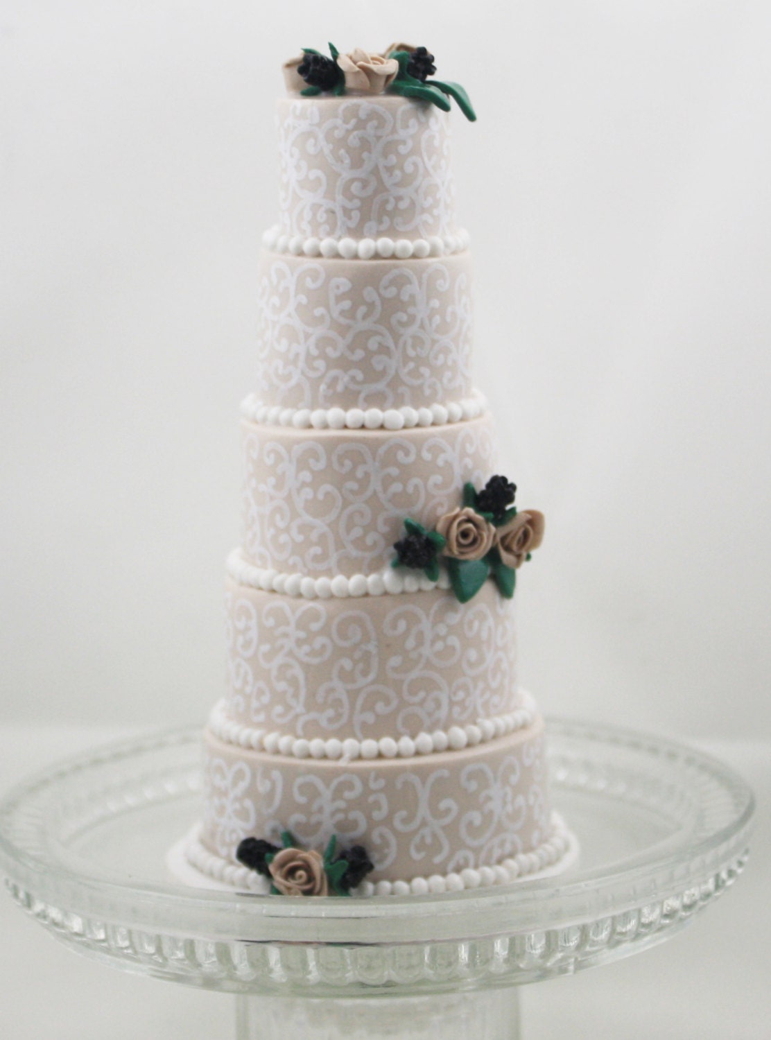 Wedding Cake Mini Replica Custom Ornament - Replica Cake - Wedding Gift - First Anniversary - Newlyweds Gift - Clay Ornament Shop - Thumbnail 4