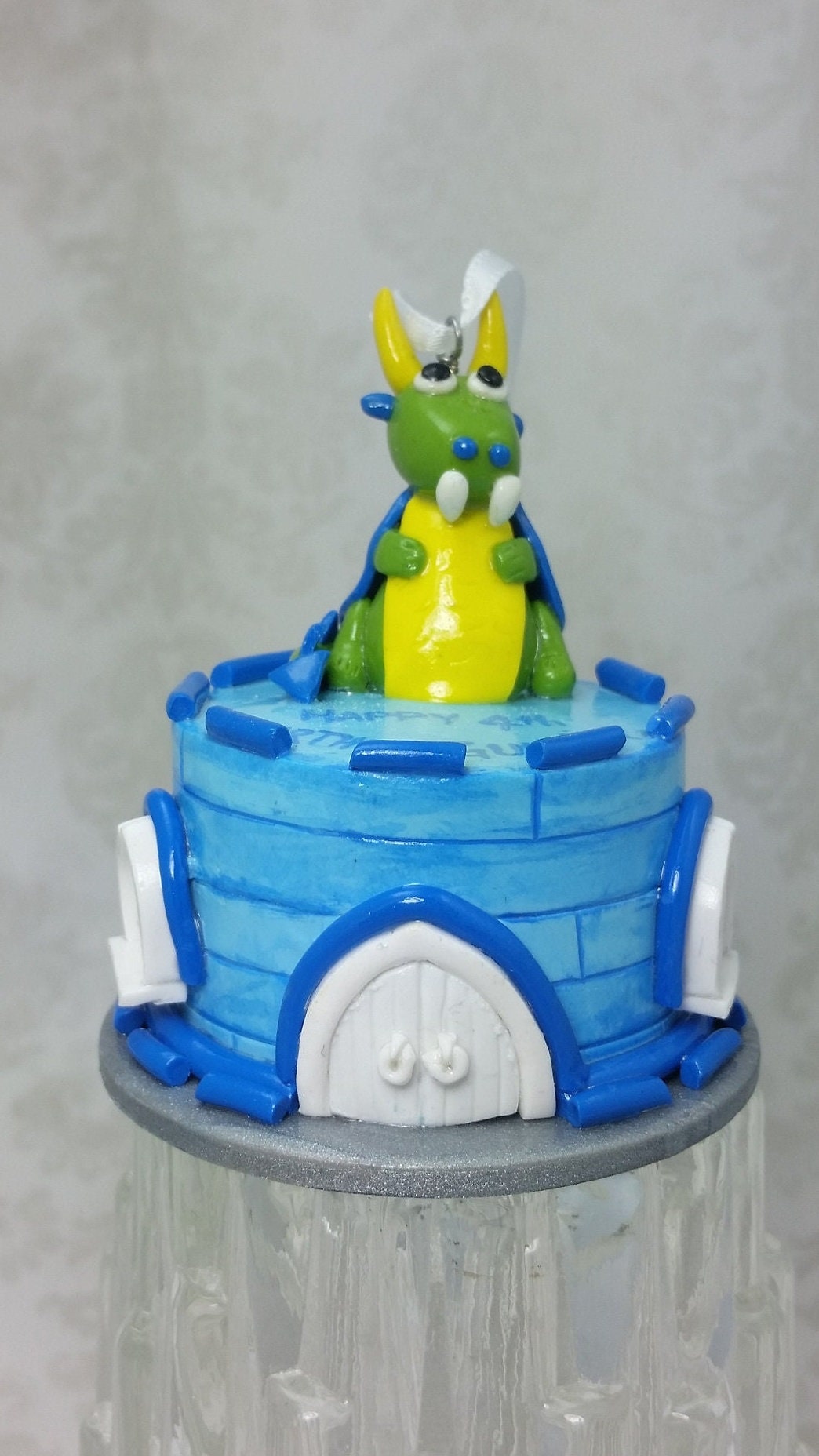 Birthday Cake Mini Replica Custom Ornament - Replica Cake - Clay Ornament Shop - Sweet 16 - First 1st Birthday - Thumbnail 2