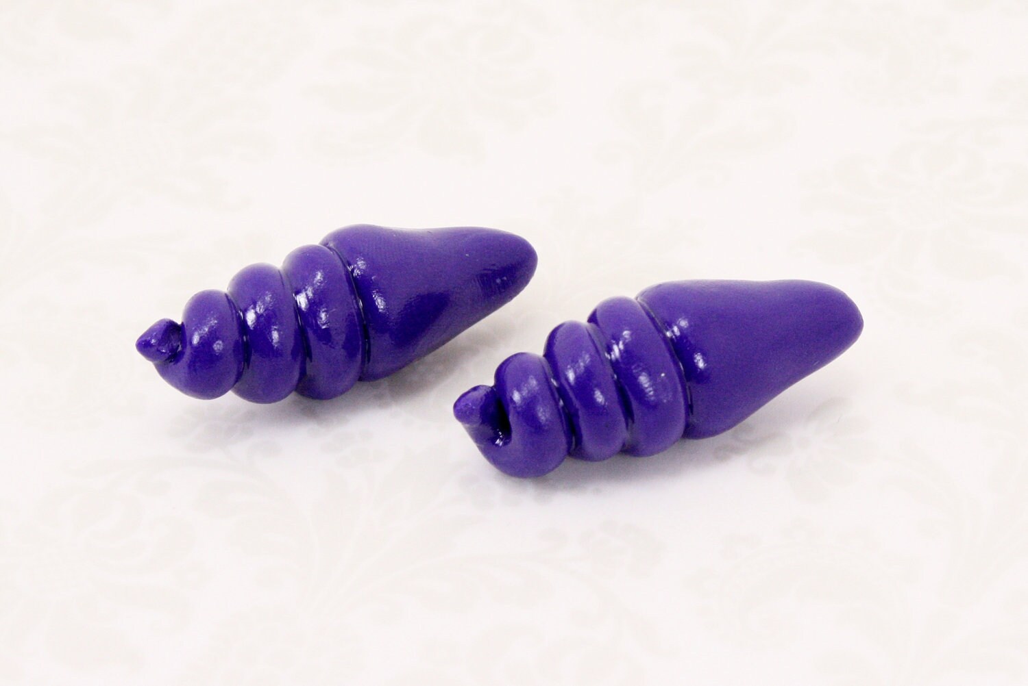 Ursula Sea Witch Purple Shell Earrings - Replica  - Cosplay Costume - The Little Mermaid - Cosplay Costume - Halloween - Thumbnail 2