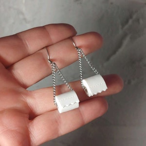 Toilet Paper Roll Dangle Earrings 2020 Toilet tissue earrings Toilet roll earrings Loo roll novelty Clip on or Pierced image 2