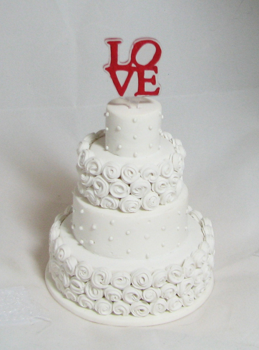 Wedding Cake Mini Replica Custom Ornament - Replica Cake - Wedding Gift - First Anniversary - Newlyweds Gift - Clay Ornament Shop ** - Thumbnail 2
