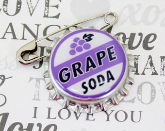 Ellie Badge Grape Soda PIN - LP -  Personalized - Wilderness Explorer - Wedding Groom Gift