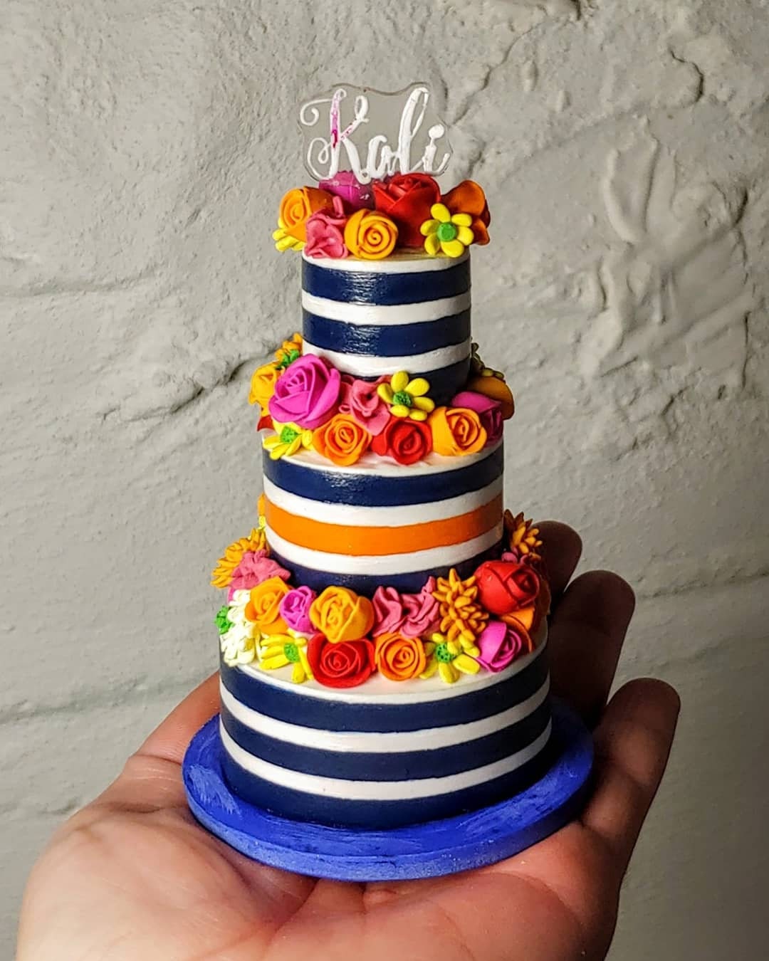 Wedding Cake Mini Replica Custom Ornament - Replica Cake - Wedding Gift - First Anniversary - Newlyweds - Clay Ornament Shop 2 - Thumbnail 7