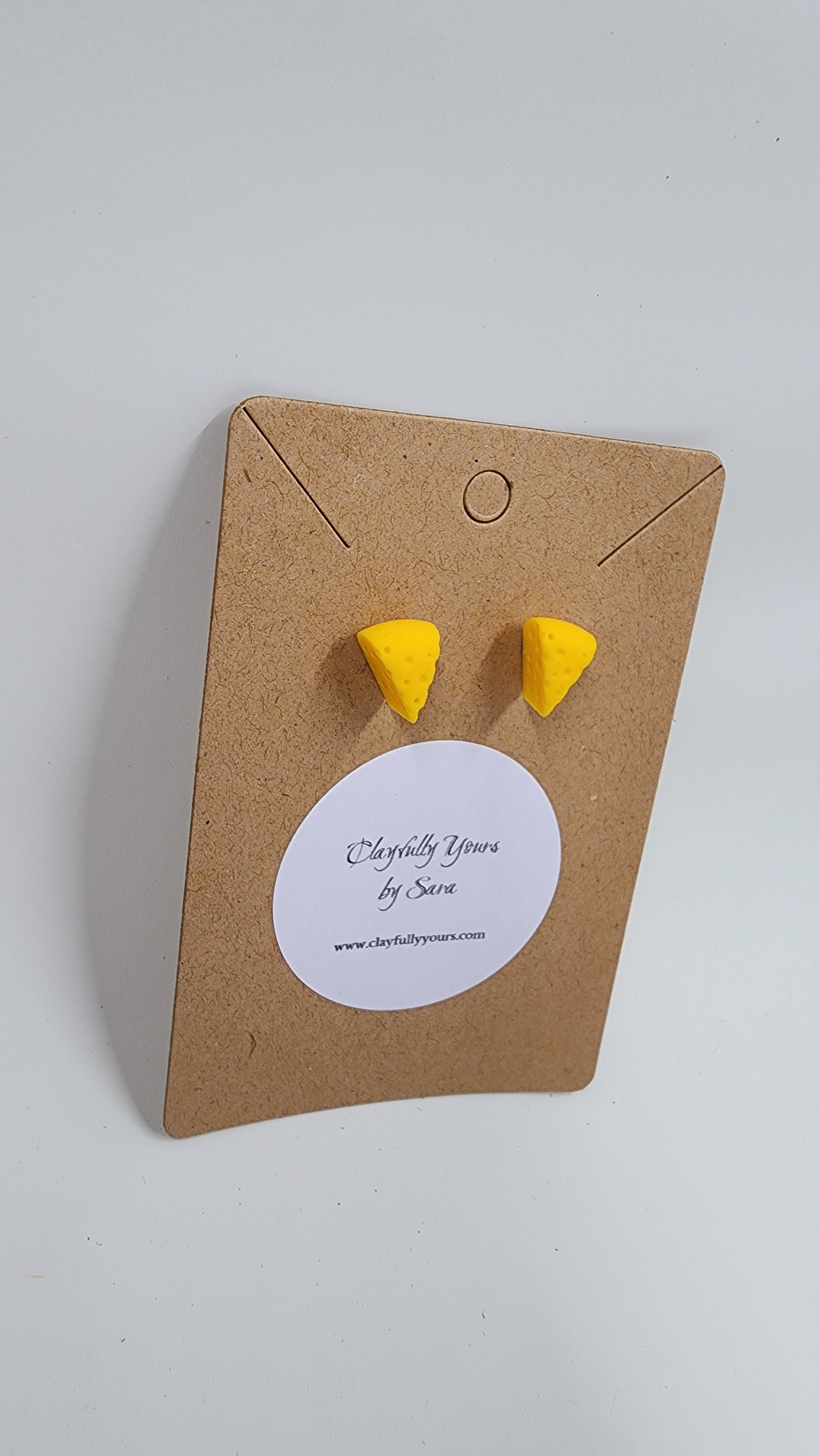 Cheese Wedge Stud Earrings V2 - Cheesehead Jewelry - Green Bay - Fake Food Earrings- Handmade - Wisconsin - Thumbnail 5