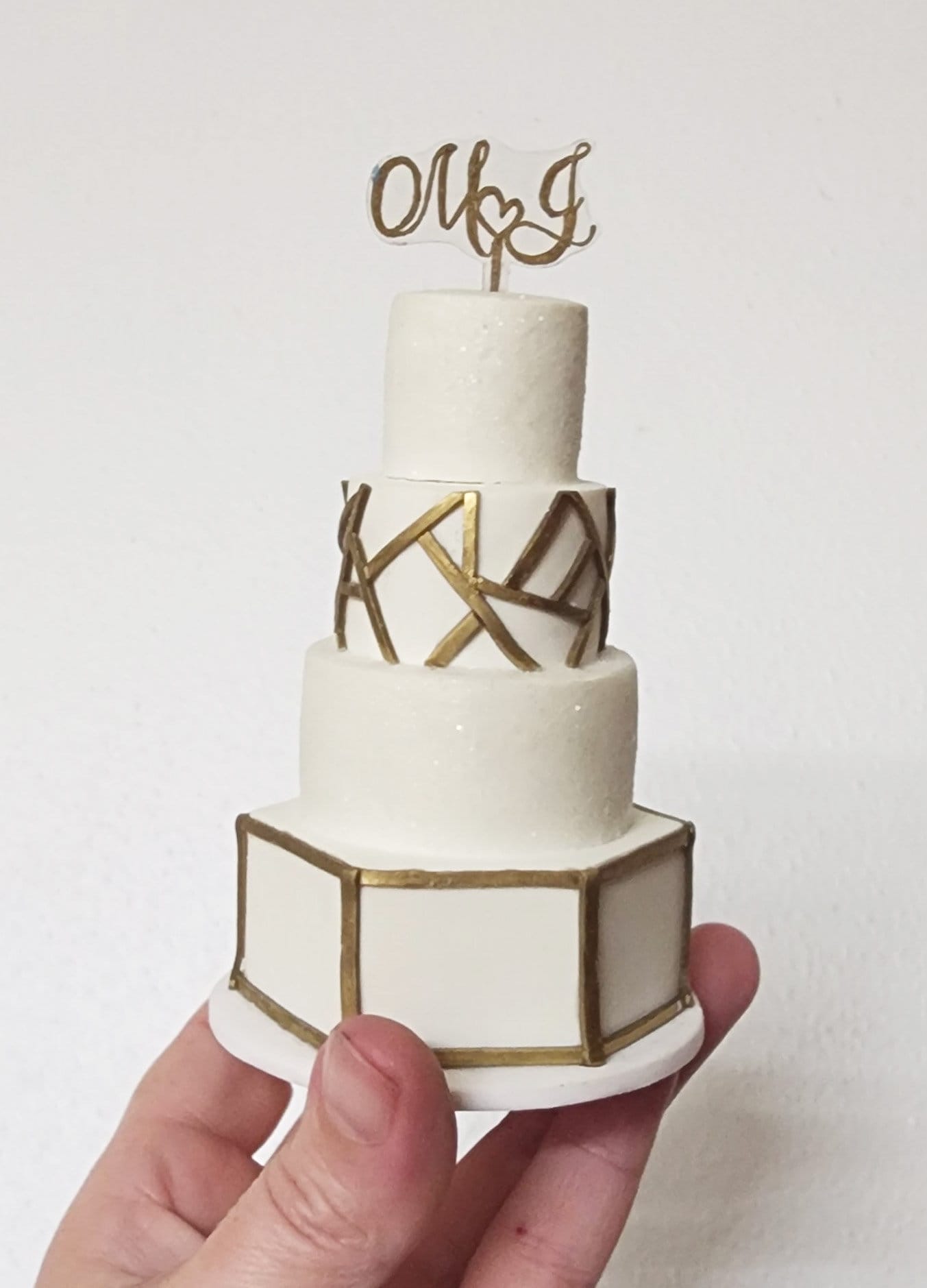 Wedding Cake Mini Replica Ornament - Replica Cake - Wedding Gift - First Anniversary - Newlywed - Haunted House - Skull - Baroque - Thumbnail 2