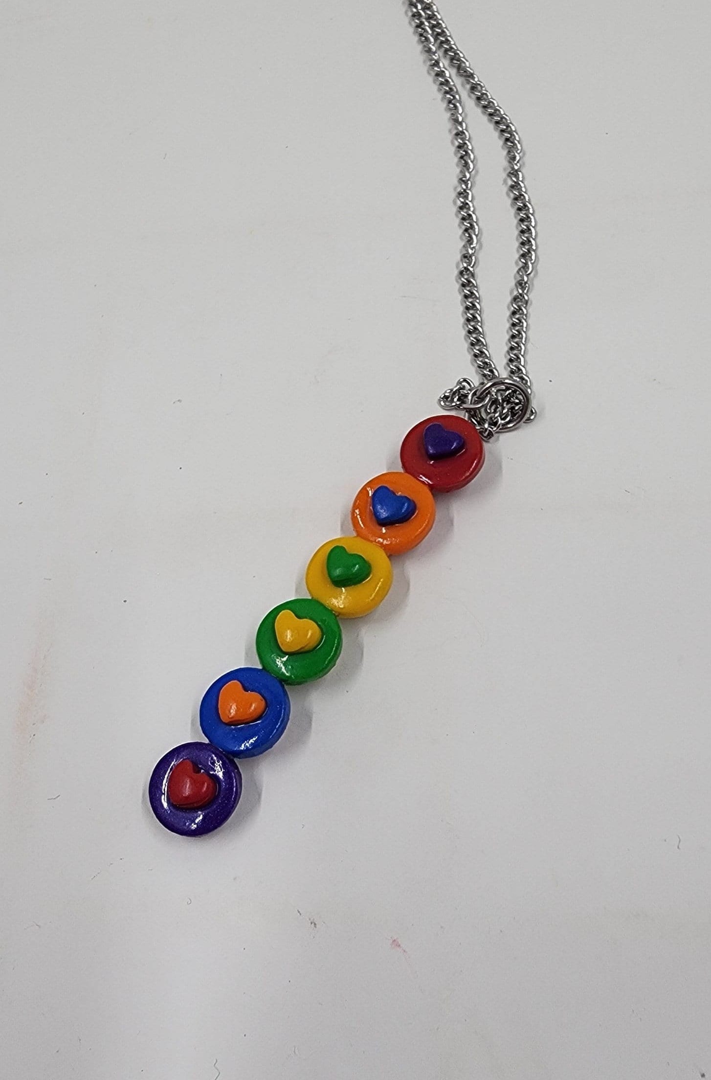 Rainbow Heart Necklace | Festival jewelry  | Pride accessory | LGBTQ + Necklace| Rainbow Statement Necklace