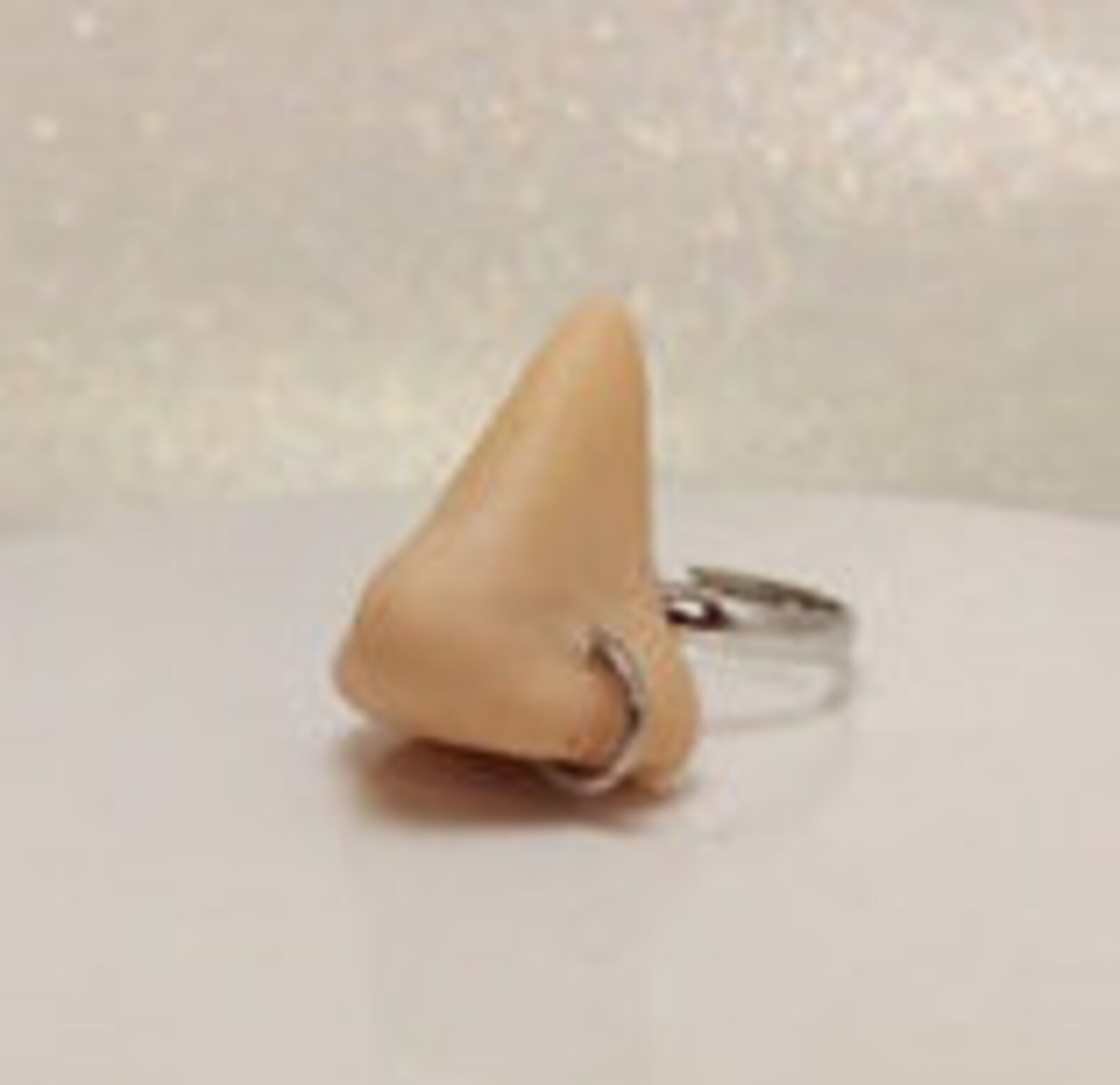 Fake Nose Finger Ring With a Nose Stud Bone Gag Gift Prank Etsy