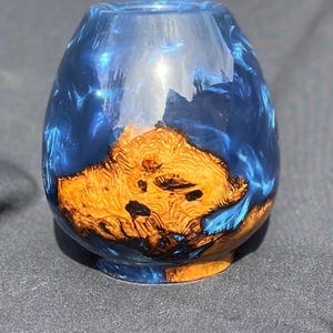 wood and resin vase handmade sapphire blue and mulberry vase wood resin gift vase