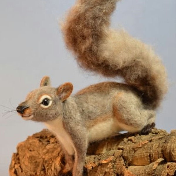 Award Winning Design OOAK Needle felted Life Size Backyard Eastern Gray  Squirrel