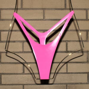 Latex thong micro bikini thong