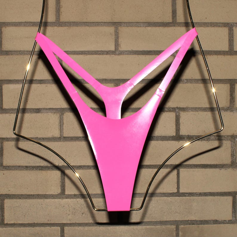 Latex thong micro bikini thong