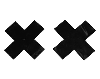 May include: Two black fabric patches in the shape of an X.