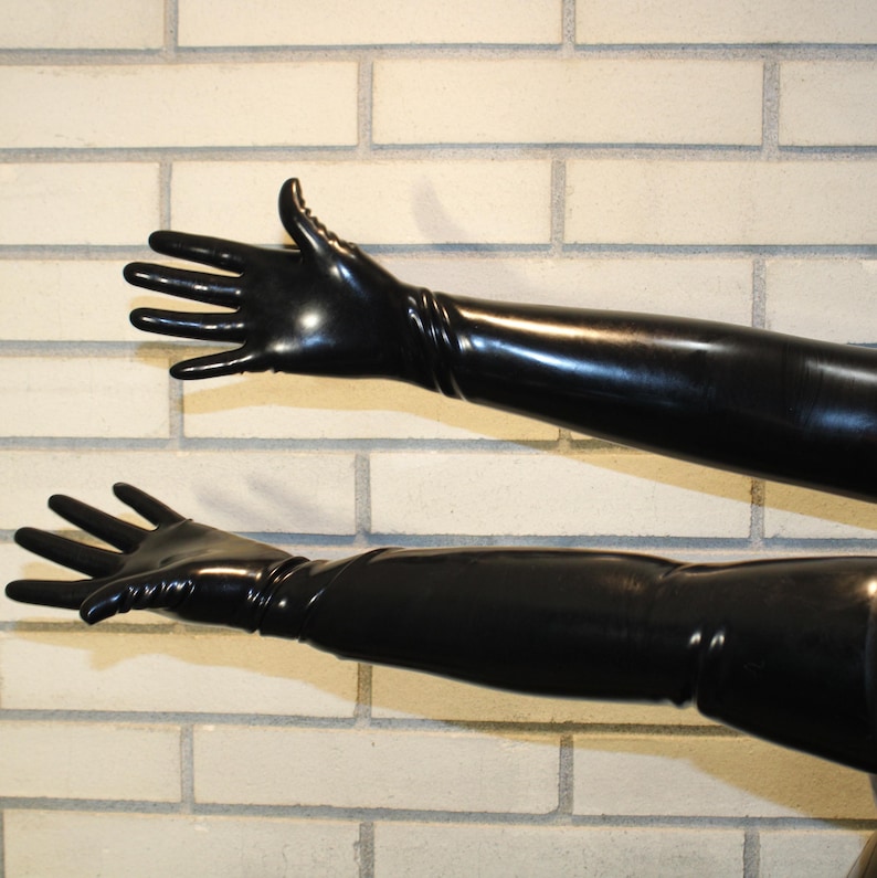 Black latex gloves latex opera gloves, opera length gloves