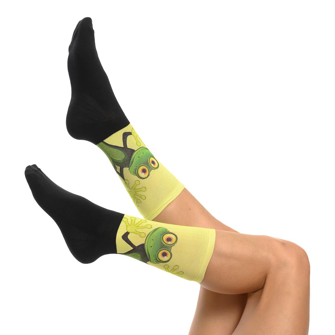 Unisex Cute Frog Socks, Adorable Crazy Socks, Animal Print Socks ...