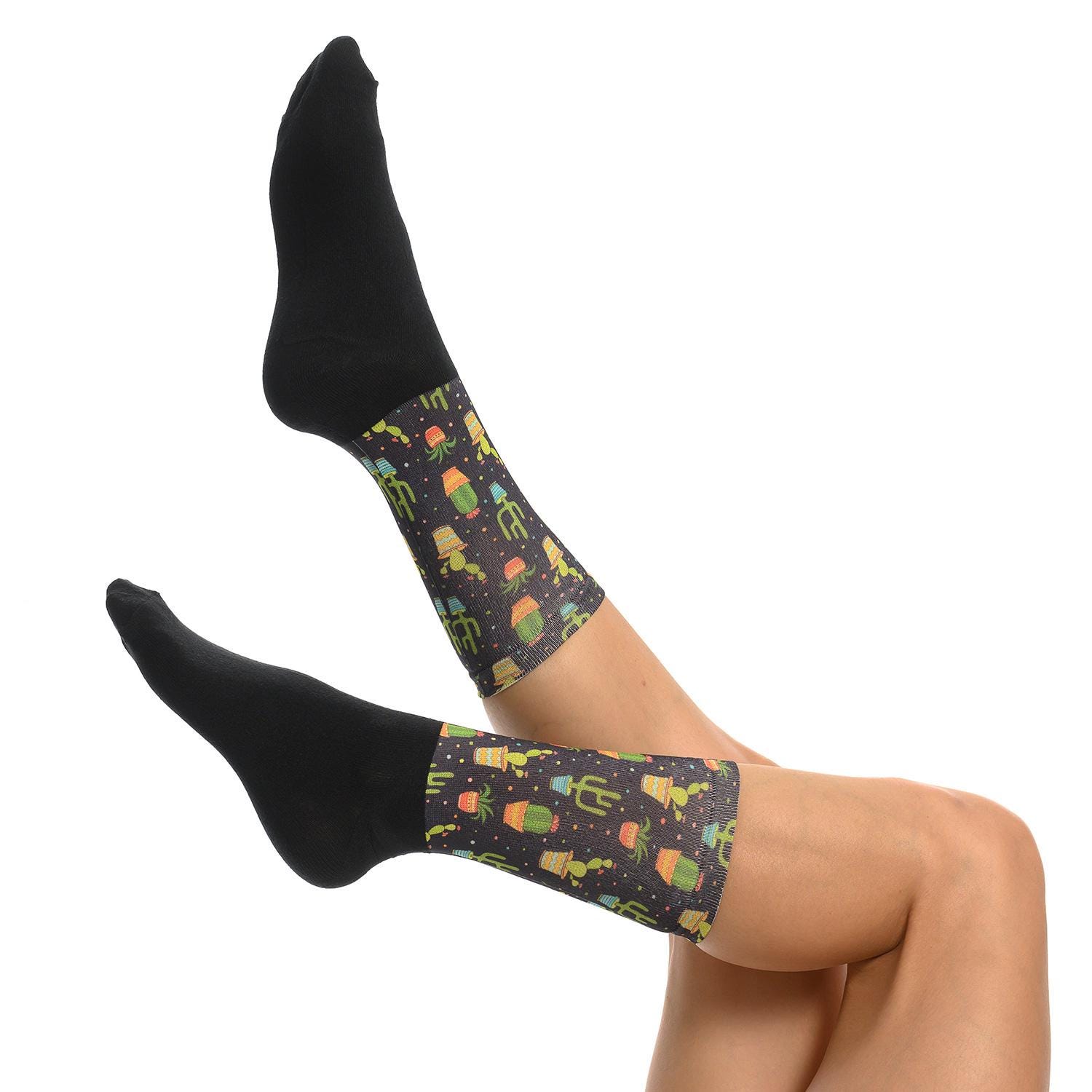 Unisex Desert Cactus Socks, Adorable Party Socks, Modern Art Socks, Vibrant Funny Socks, Crazy Office Socks, Fancy Instagram Accessories
