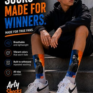 Ronaldo Soccer Socks "Never Give Up": Vibrant Football Fan Accessory