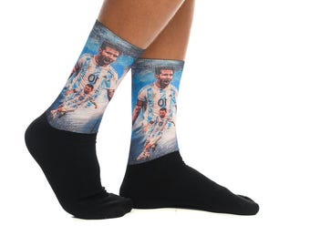 GOAT Soccer Fan Socks, Odd Crazy Novelty Socks, Original Gift 4 Him, Comfortable Vibrant Quirky Socks, Football Accessory Socks