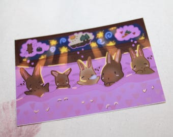 Sleeping Bunnies Sticker | Cozy Animal Journal, Planner Decal