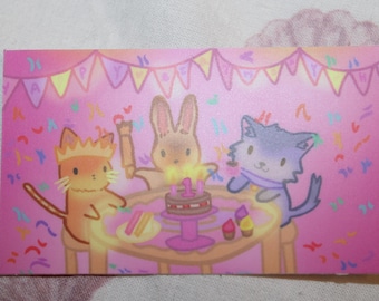 Stickers animaux Kawaii Tea Party d'anniversaire | Décoration de scrapbooking Woodland Planner