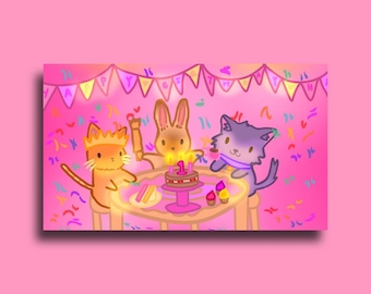 Kawaii Tier Tee Party Geburtstag Aufkleber | Wald Planer Scrapbook Dekor