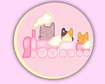 Cat Train Sticker