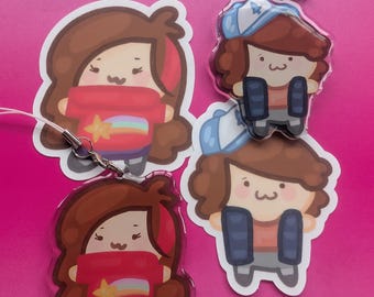 Stickers et porte-clés Mabel and Dipper Gravity Falls