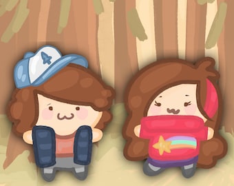Mabel und Dipper Gravity Falls Aufkleber & Schlüsselanhänger