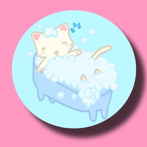 Sticker bain moussant chat fantaisiste