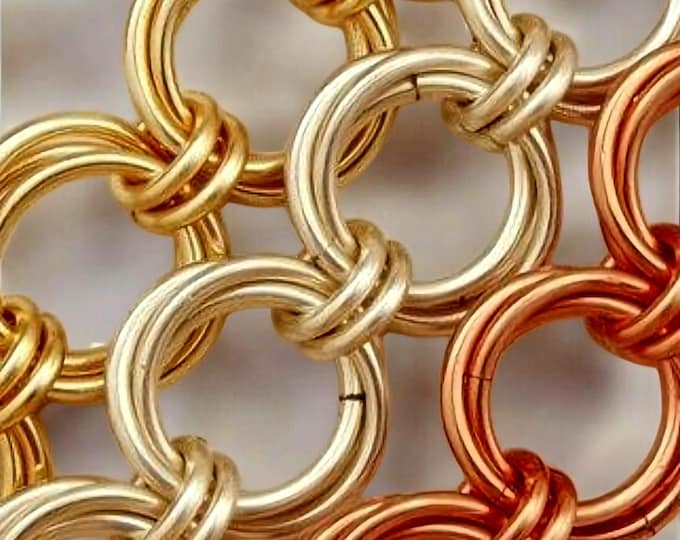 Jewelry Making Tutorial: Wreath Chainmail Weave, DIY Project, Metal Rings Pattern