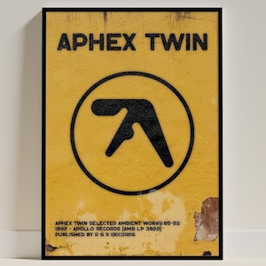 Aphex Twin Digital Poster EDM Ambient Wall Art Print Rave Techno Decor Electronic Music Artwork for Studio Bedroom or DJ Room Setup
