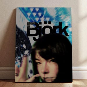 Poster digitale di Bjork, musica alternativa indie pop, decorazione da parete anni '90, stampa eterea di musica scandinava, copertina di album, decorazione per studio o camera da letto