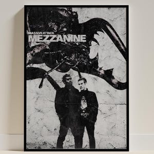 Massive Attack Digital Poster Mezzanine Wall Art Print Trip Hop Music Decor 90s Alternative Band Artwork for Studio or Home Display
