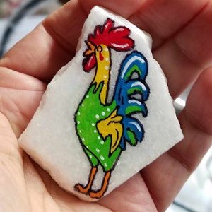 Painted stones Portuguese rooster