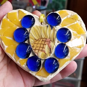 Mosaic heart ornaments or keepsakes