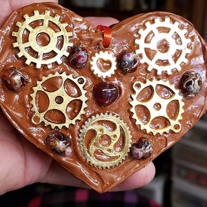 Mosaic heart ornaments or keepsakes