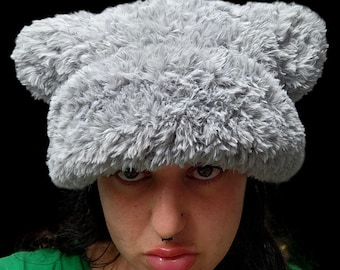 Custom Faux Fur Cat Ear Beanie