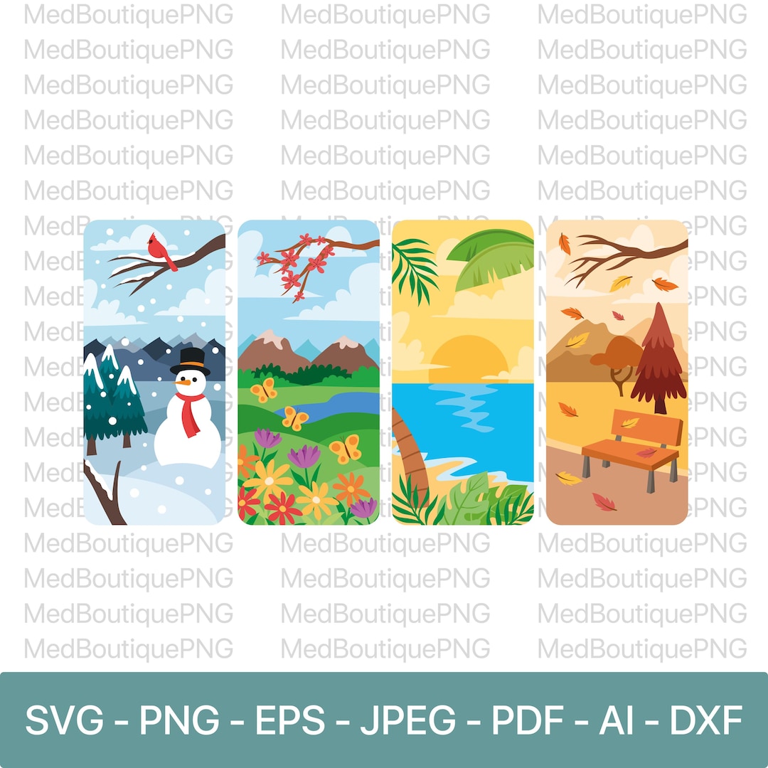 Four Seasons SVG Bundle, Spring Svg, Summer Svg, Fall Svg, Winter Svg ...