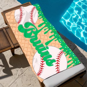Baseball Drip Beach Towel, Gift for Baseball Players, Team Gift - Sports Towel, Baseball Gift, Team Towel, Player Gift, Coach Gift