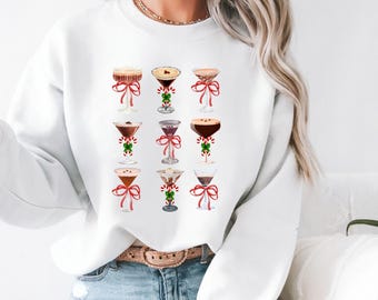 Holiday Espresso Martini Sweatshirt: Festive Cocktail Party Jumper