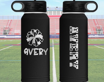 Personalized Cheerleading Tumbler: Insulated Water Bottle, Cheer Gift