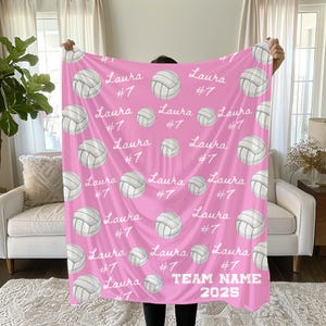 Volleyball-Decke, Volleyballspieler Geschenk, personalisierte Sportdecke, maßgeschneidertes Geschenk, Team-Decke, warme Decke