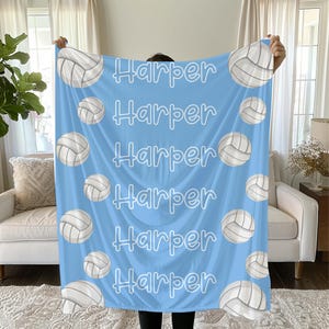 Personalisierte Beachvolleyball-Decke, Geschenk für Jungen und Mädchen, kundenspezifische Sportdecke, Geschenk für Beachvolleyballspieler, Teamgeschenk