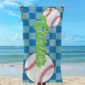 Baseball Beach Towel, Baseball Gift, Team Gift, Pool Baseball Gift, Baseball Player Gift - Sports Towel