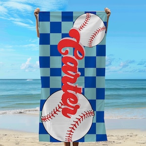 Baseball Beach Towel, Baseball Gift, Team Gift, Pool Baseball Gift, Baseball Player Gift - Sports Towel
