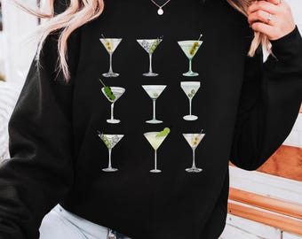 Dirty Martini Sweatshirt: Cocktail Lover Gift, Bar Apparel