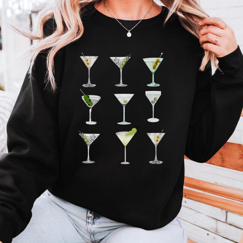 Dirty Martini Sweatshirt: Cocktail Lover Gift, Bar Apparel image 1