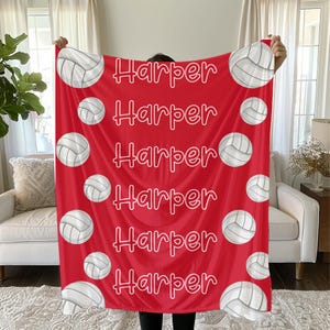 Personalisierte Beachvolleyball-Decke, Geschenk für Jungen und Mädchen, kundenspezifische Sportdecke, Geschenk für Beachvolleyballspieler, Teamgeschenk
