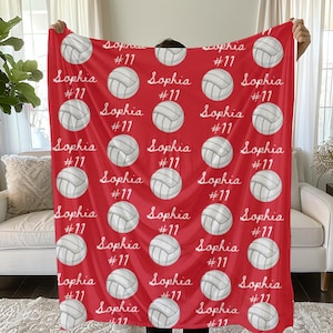 Beachvolleyball-Decke, Teamgeschenk für Beachvolleyballspieler, personalisierte Sportdecke, gemütliche Beachvolleyballdecke, maßgeschneidert